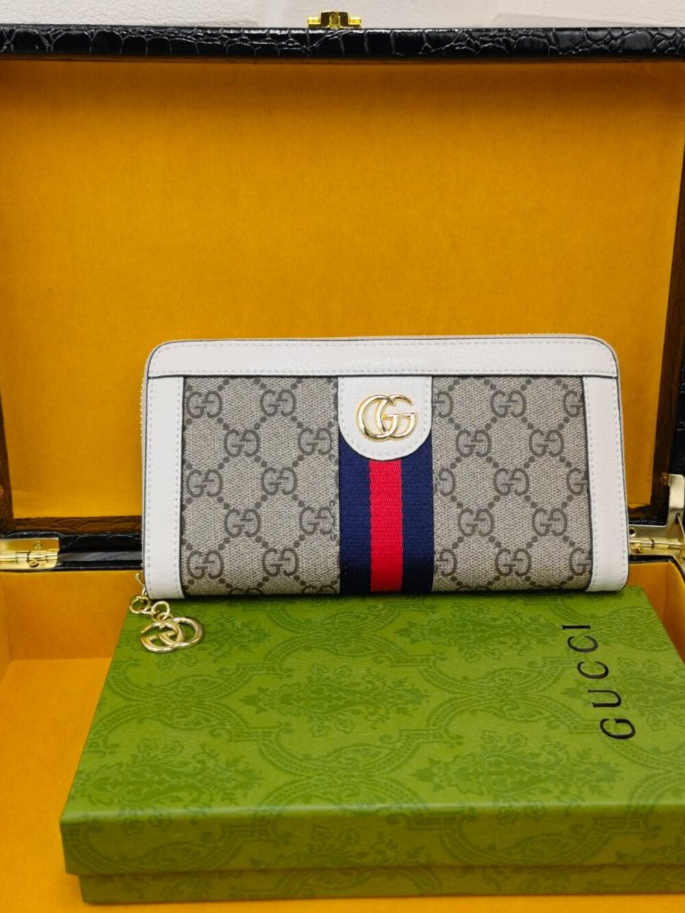 Gucci Ophidia GG Canvas Zip Around Long Wallet